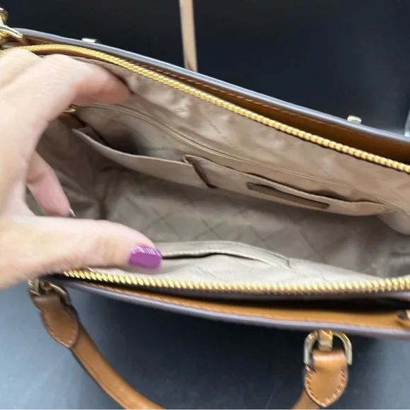 Michael Kors Brown Floral Handbag - Picture 5 of 10